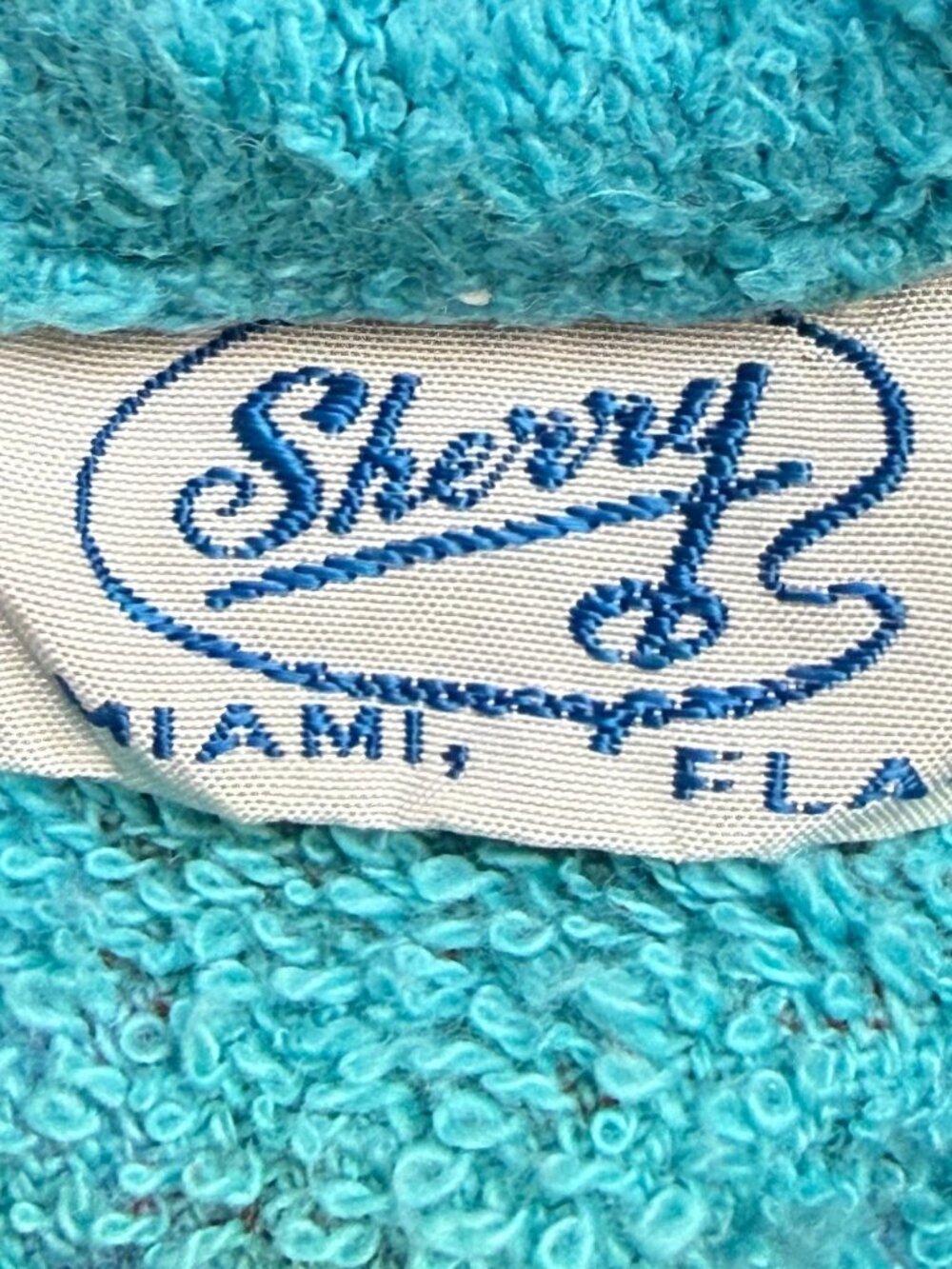 Vintage 1960s Floral Terry Cloth Dress Sherry Miami Swim Beach Towel Cover Up XS - Picture 6 of 6